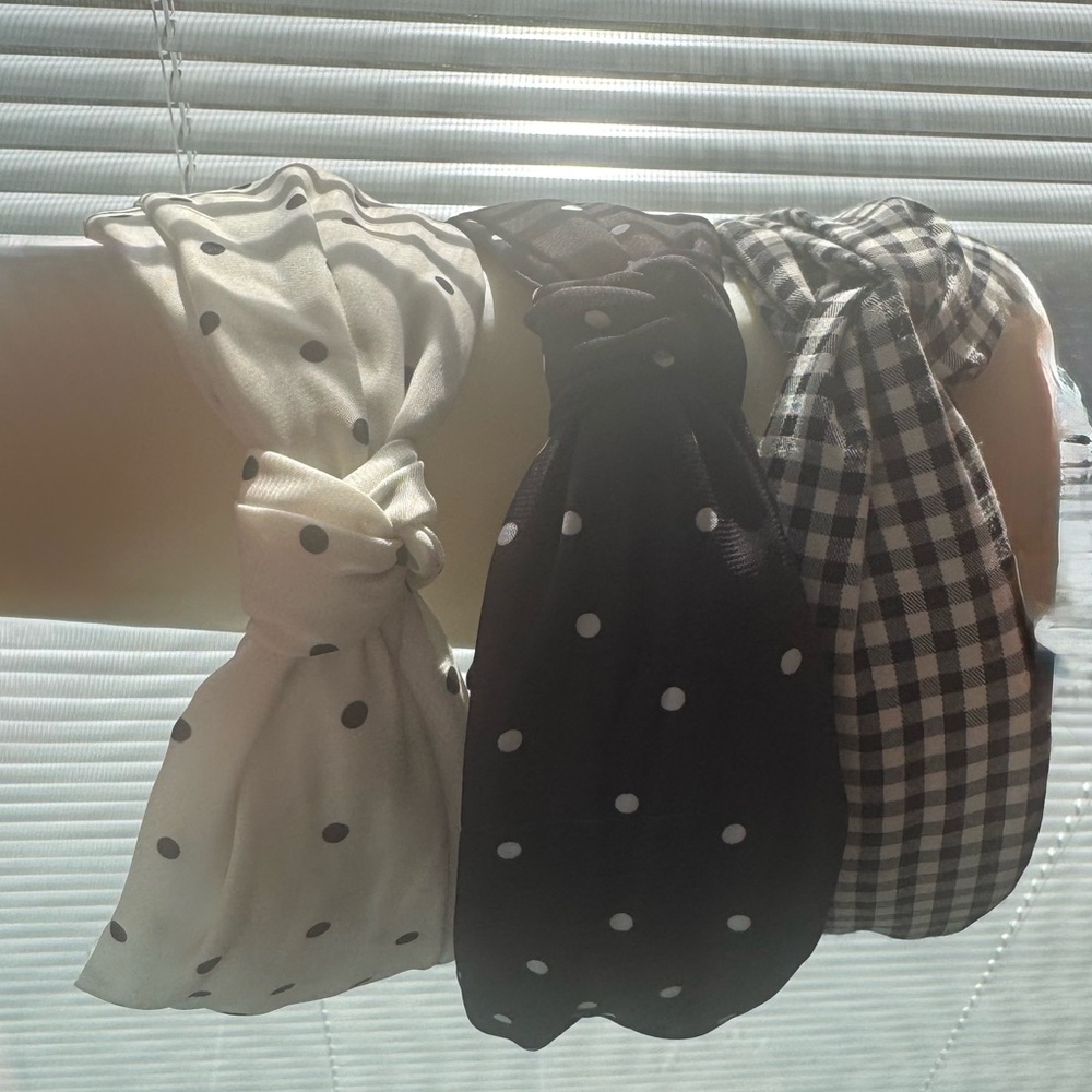 Polka Dot and Checkered Headbands Set